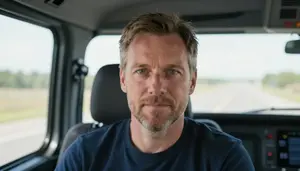 Male Charter Coach Driver Professional Stock Image