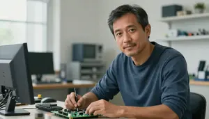 Male Circuit Board Drafter Professional Stock Photo