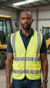 Male Construction Equipment Operators Portrait Stock Photo