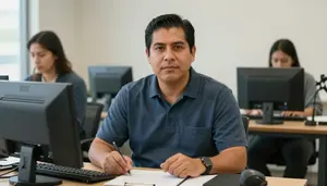 Male Court Reporters And Simultaneous Captioners Portrait Stock Photo