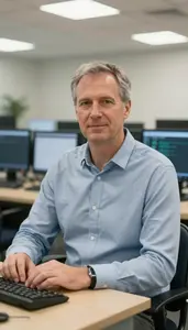 Male Database Programmer Professional Stock Image