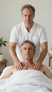 Male Deep Tissue Massage Therapist Stock Photo