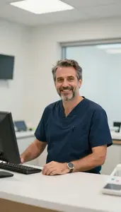 Male Dental Receptionist Professional Stock Image