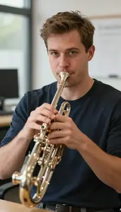 Male English Horn Player Portrait Stock Photo