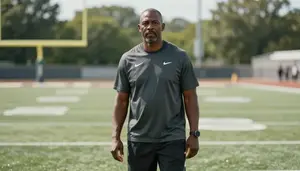 Male Football Coach Portrait Stock Photo