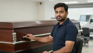 Male Funeral Car Driver Stock Photo