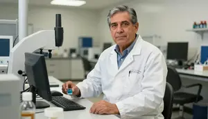 Male Geological Sample Tester Stock Photo
