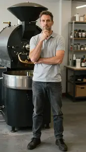 Male Grain Roaster Portrait Stock Photo