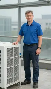 Male Heating And Cooling Systems Engineer Stock Photo