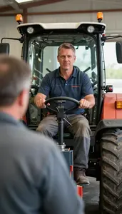 Male Log Chipper Operator Portrait Stock Photo