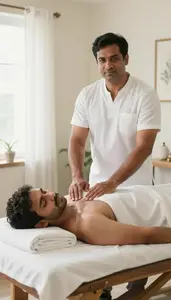 Male Massage Therapists Stock Photo