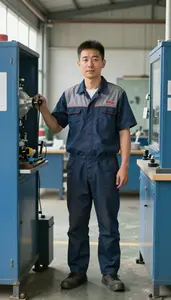 Male Milking Machine Mechanic Portrait Stock Photo