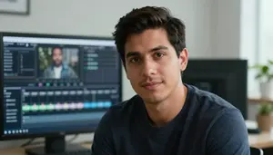 Male Movie Editor Stock Photo