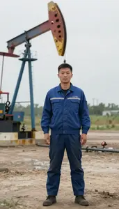 Male Oil Well Fishing Tool Technician Professional Stock Photo