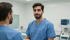 Male Pediatric Vascular Surgeon Portrait Stock Photo