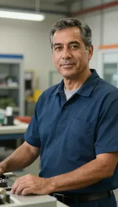 Male Plant Maintenance Technician Portrait Stock Photo