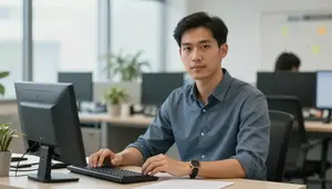 Male Securities Clerk Portrait Stock Photo
