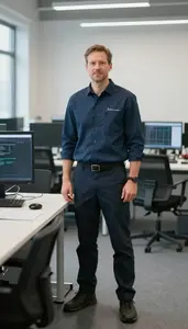 Male Software Quality Assurance Technician Portrait Stock Photo