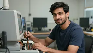 Male Wood Boring Machine Operator Professional Stock Image