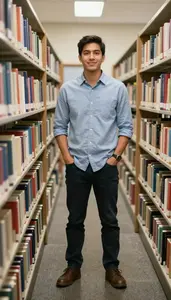 Male Youth Services Librarian Professional Stock Photo
