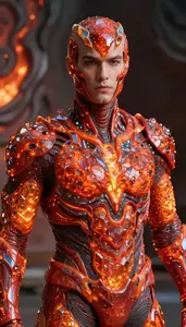 Armor Of Living Magma With Crystal Veins