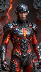 Armor Of Living Magma With Obsidian Scales