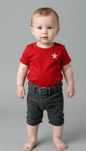Baby Boy Super Hero Crimson Wrap Top With Silver Star