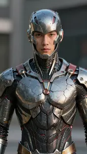 Figure In Living Metal That Cracks And Heals