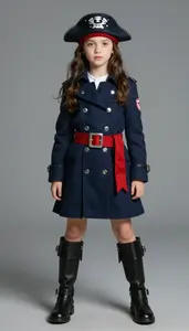 Girl Superhero Stylized Space Pirate Look With A Dark Blue