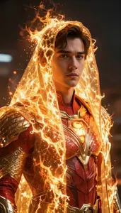 Hero Draped In A Living Solar Flare
