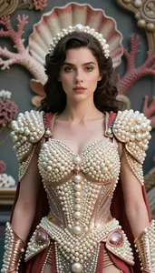 Heroine In Pearl Armor With Coral Shells