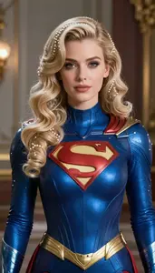 Heroine In Sapphire Armor With Pearl Waves