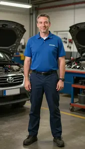 Male High School Auto Repair Teacher Stock Photo