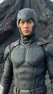 Person In A Costume Of Woven Volcanic Ash