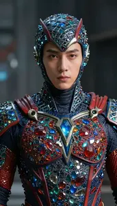 Person In A Costume Of Woven Volcanic Glass