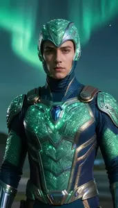 Person In A Costume Of Woven Northern Lights