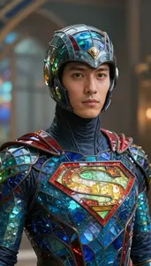 Person Wearing A Suit Of Living Stained Glass