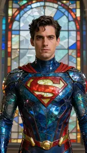 Person Wearing A Suit Of Living Stained Glass