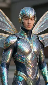 Suit Of Iridescent Scales Like A Dragonfly Wing