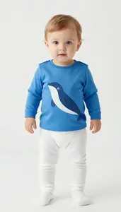 Baby Boy Super Hero Cool Arctic Blue Top With A Pattern Of