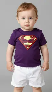 Baby Boy Super Hero An Outfit Of Rich Plum Purple With A