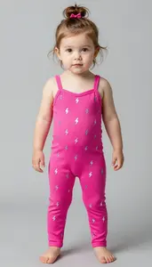 Baby Girl Superhero Fuchsia Jumpsuit With A Sweetheart