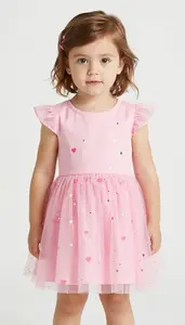 Baby Girl Superhero Pink Dress With A Tulle Skirt And A