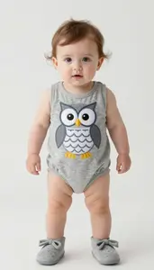Baby Girl Superhero Soft Gray Marl Romper With A Big
