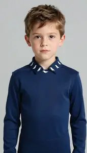 Boy Superhero Costume Of Rich Navy Blue With A Pattern Of