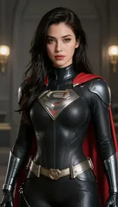 Female Superhero Blackened Iron