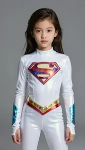 Girl Superhero Mesmerizing White Costume That Flashes With