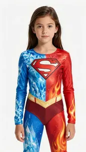 Girl Superhero Unique Costume Where One Side Is Cool Ice