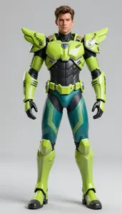 Male Superhero Male Figure In Segmented Articulated Material