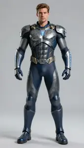 Male Superhero Powerful Male Physique In Ash And Midnight